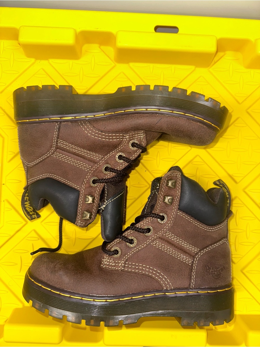Dr. Martens Gabion Pit Quarter Whiskey Leather Hiking Work Boots Men 6 / Women 7